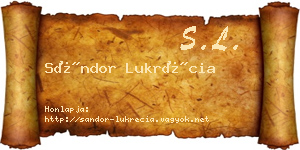 Sándor Lukrécia névjegykártya