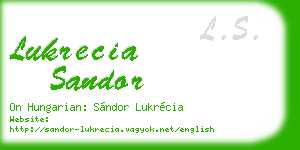 lukrecia sandor business card